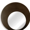 XOOON Pelle spiegel XL D80cm in de kleur Bruin - COCOmaison^ Wanddecoraties|Woonaccessoires