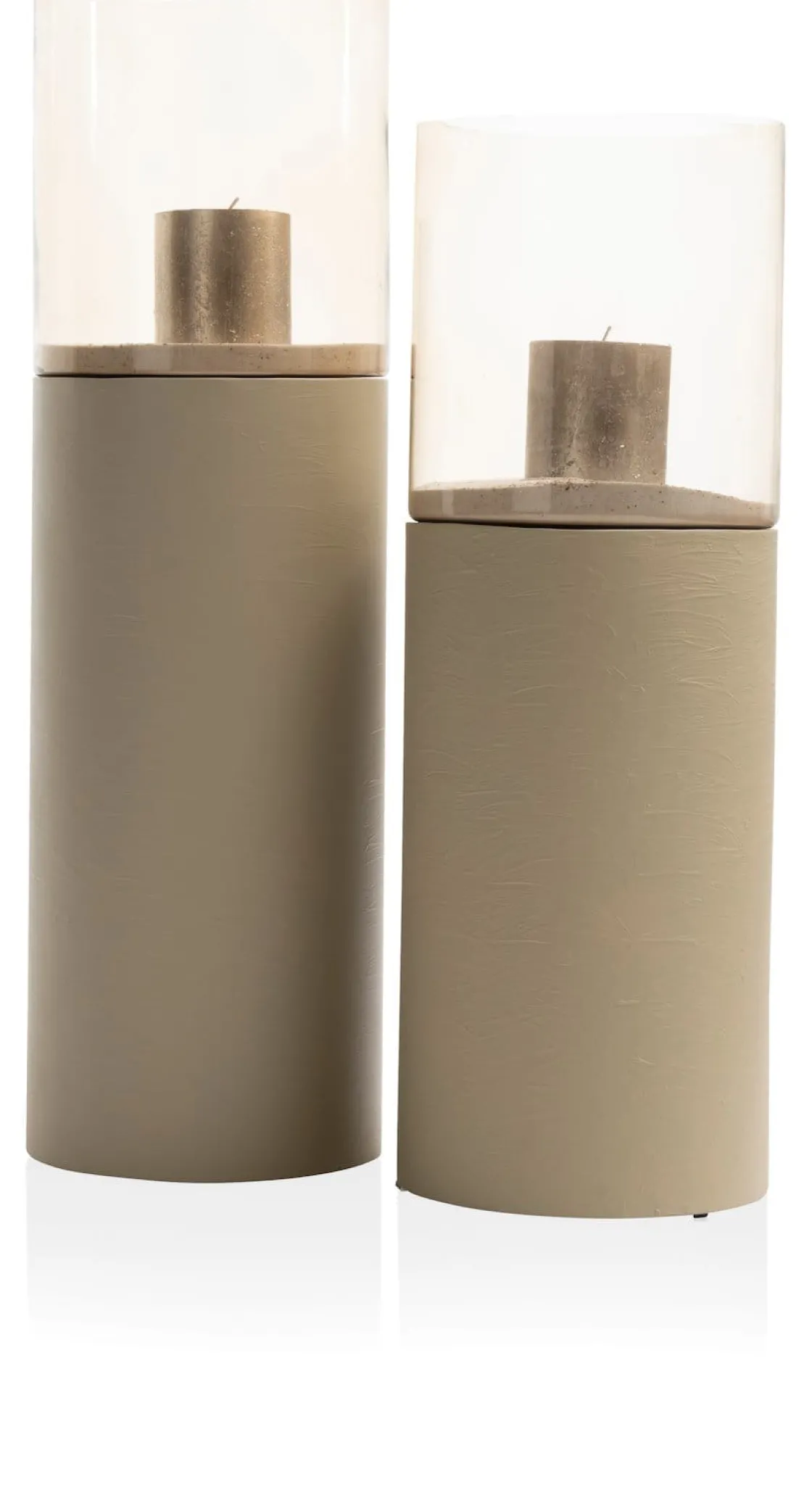 XOOON Reza windlicht (H84cm) in de kleur Taupe - COCOmaison^ Woonaccessoires