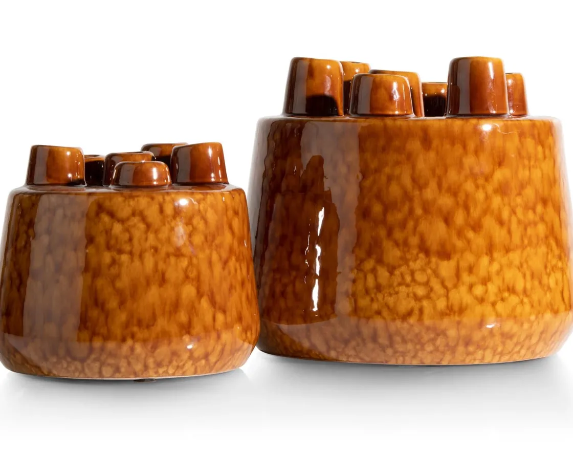 XOOON Safia vaas H21cm in de kleur Bruin - COCOmaison^ Woonaccessoires
