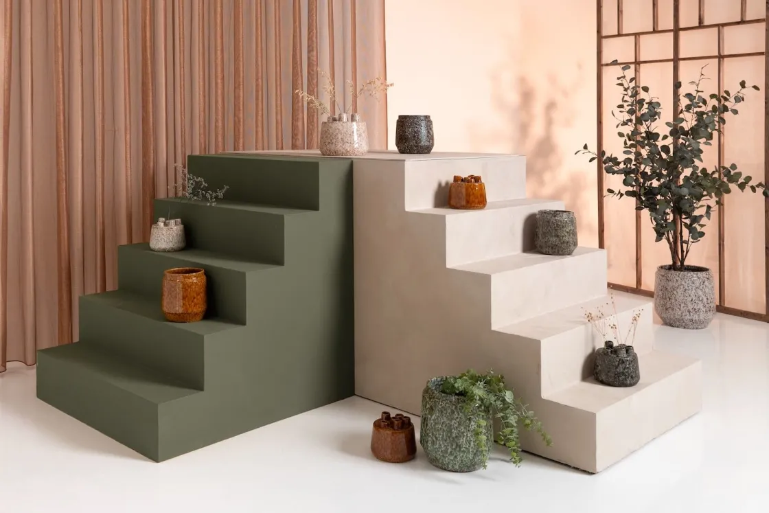 XOOON Safia vaas H15cm in de kleur Groen - COCOmaison^ Woonaccessoires