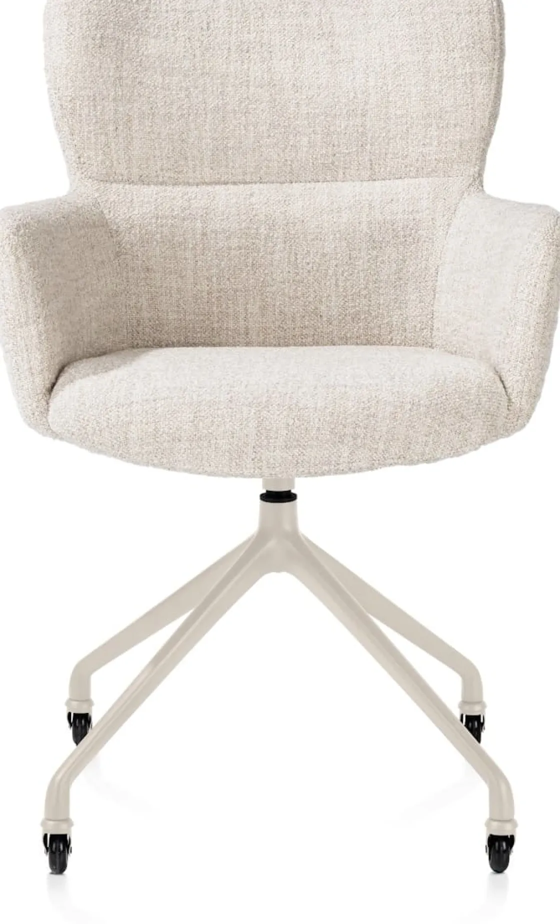 XOOON Sage, armstoel + wielen - alu frame in creme - stof Luton - Creme^ Armstoelen