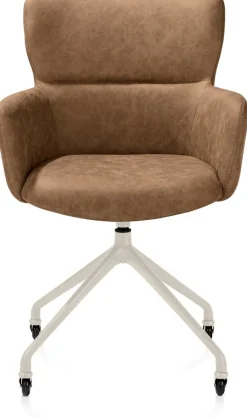 XOOON Sage, armstoel + wielen - alu frame in creme - stof Oregon - Desert^ Armstoelen