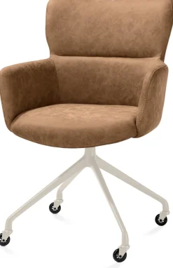XOOON Sage, armstoel + wielen - alu frame in creme - stof Oregon - Desert^ Armstoelen