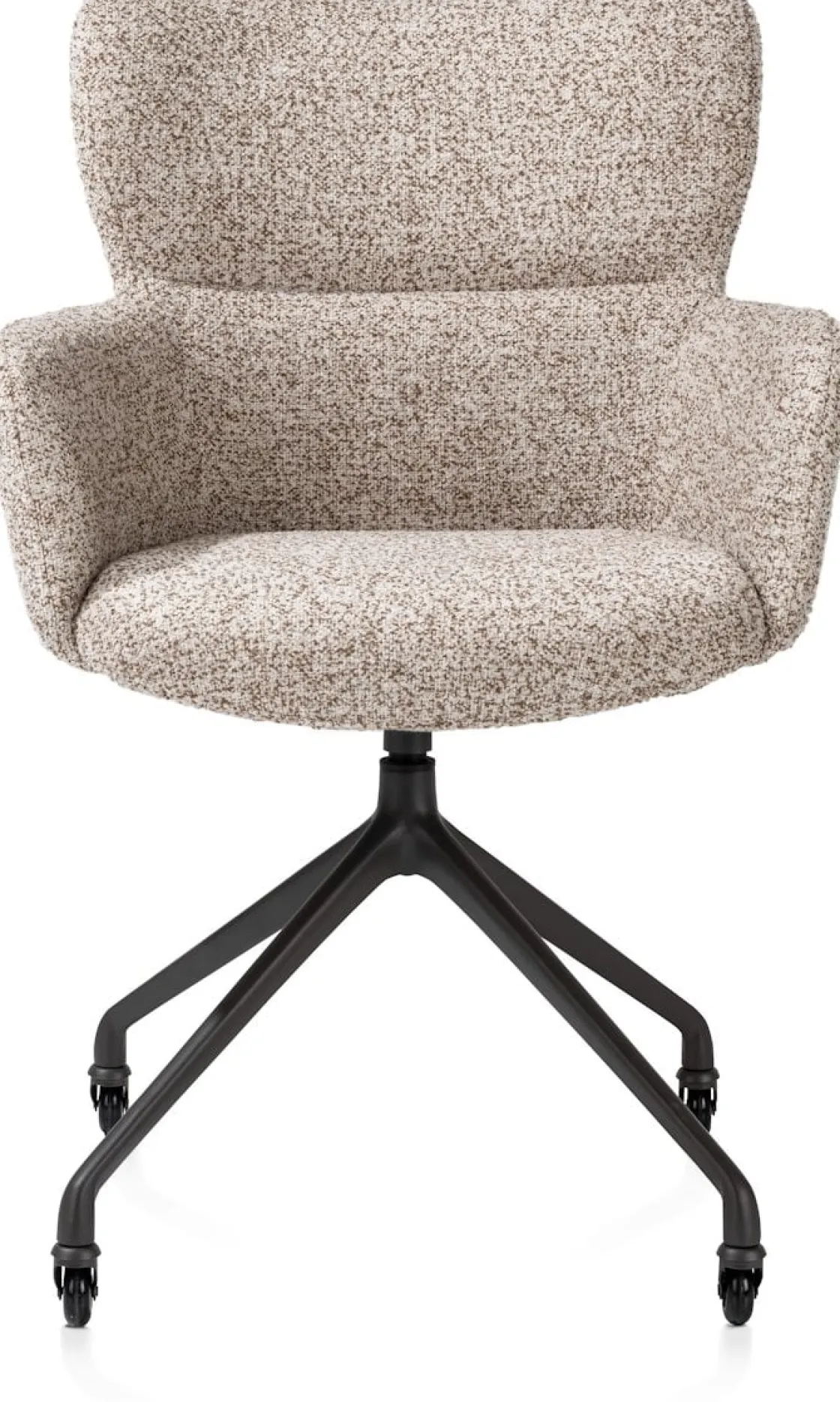 XOOON Sage, armstoel + wielen - alu frame in rough off black - stof Luton - koper^ Armstoelen