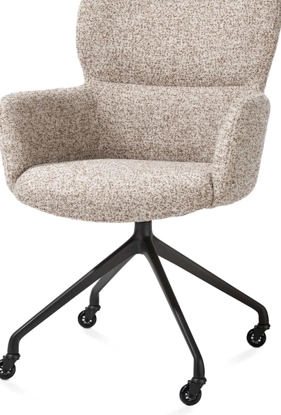 XOOON Sage, armstoel + wielen - alu frame in rough off black - stof Luton - koper^ Armstoelen