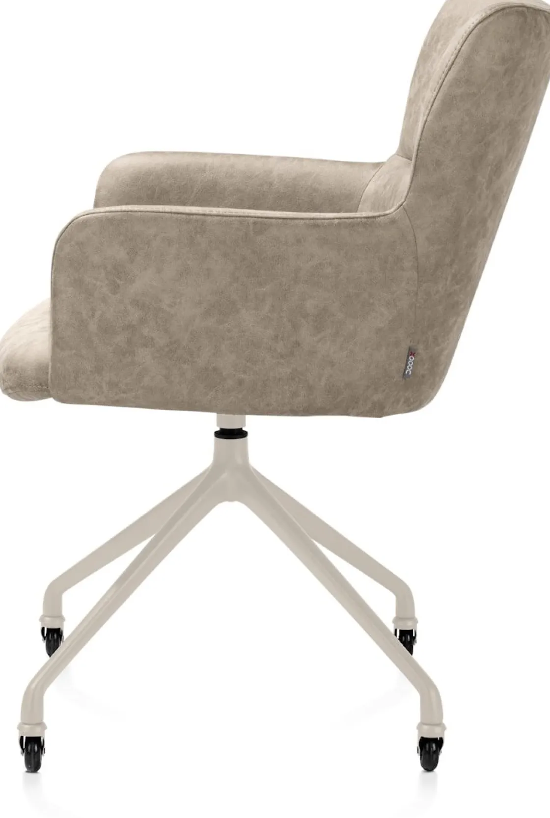 XOOON Sage, armstoel + wielen - alu frame in creme - stof Oregon - beige^ Armstoelen