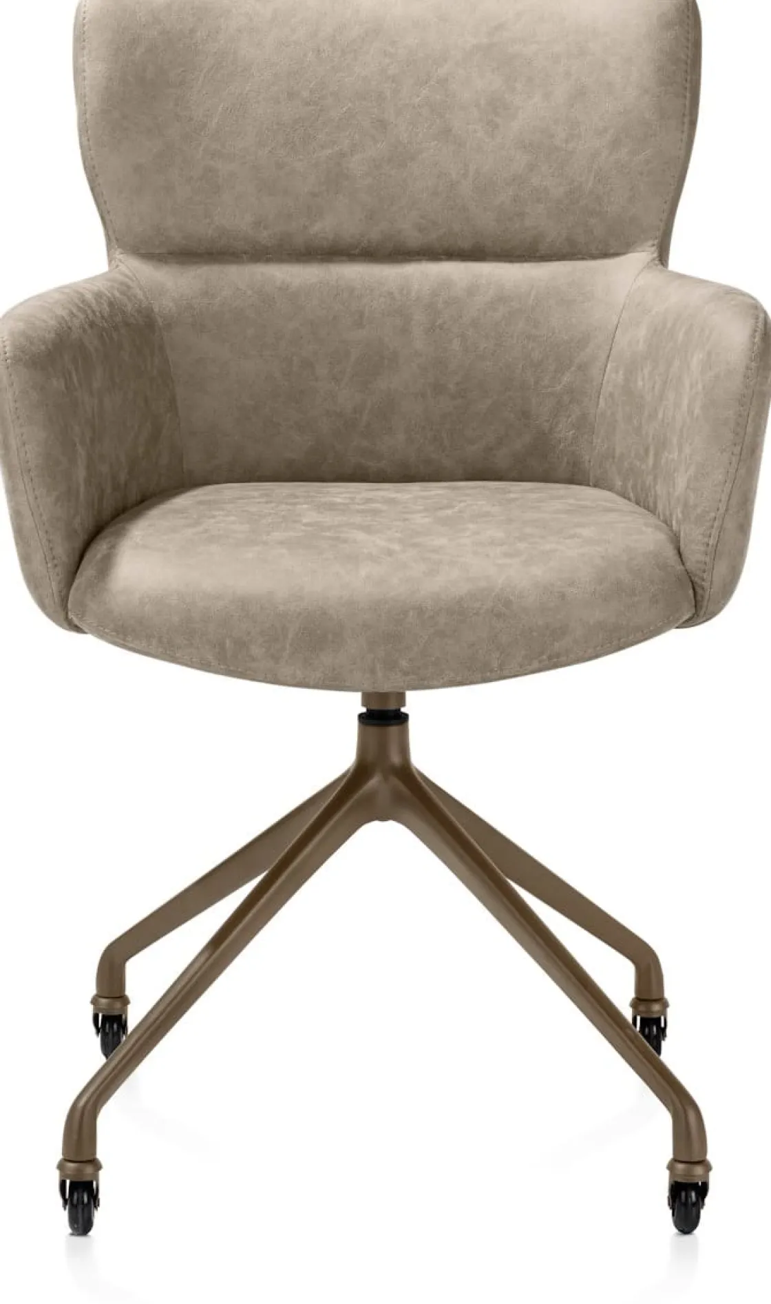 XOOON Sage, armstoel + wielen - alu frame in steelbrown - stof Oregon - beige^ Armstoelen