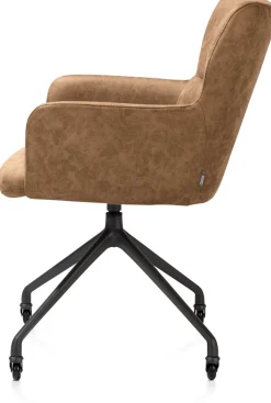 XOOON Sage, armstoel + wielen - alu frame in rough off black - stof Oregon - Desert^ Armstoelen