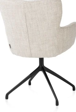 XOOON Sage, armstoel draaibaar - rough off black - stof Luton - Creme^ Armstoelen