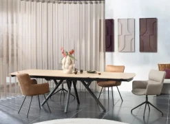 XOOON Sage, armstoel draaibaar - steelbrown - stof Oregon - beige^ Armstoelen