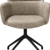 XOOON Sage, armstoel draaibaar - rough off black - stof Oregon - beige^ Armstoelen