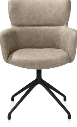 XOOON Sage, armstoel draaibaar - rough off black - stof Oregon - beige^ Armstoelen