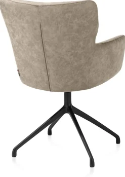 XOOON Sage, armstoel draaibaar - rough off black - stof Oregon - beige^ Armstoelen