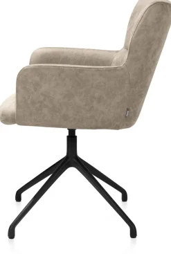 XOOON Sage, armstoel draaibaar - rough off black - stof Oregon - beige^ Armstoelen