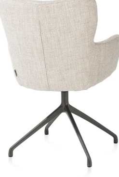 XOOON Sage, armstoel draaibaar - graphiet - stof Luton - Creme^ Armstoelen