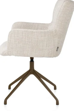 XOOON Sage, armstoel draaibaar - steelbrown - stof Luton - Creme^ Armstoelen