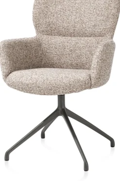 XOOON Sage, armstoel draaibaar - graphiet - stof Luton - koper^ Armstoelen