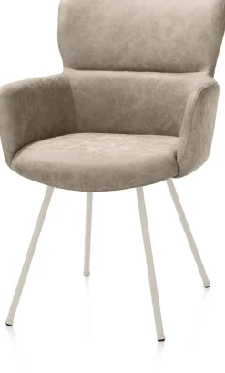 XOOON Sage, armstoel 4-pootjes creme - stof Oregon - beige^ Armstoelen