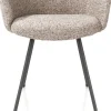 XOOON Sage, armstoel 4-pootjes graphiet - stof Luton - koper^ Armstoelen