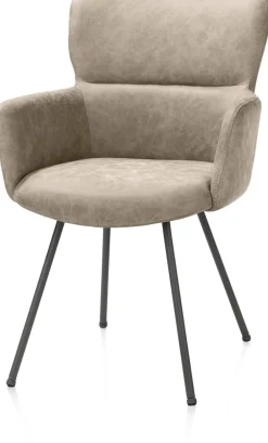 XOOON Sage, armstoel 4-pootjes graphiet - stof Oregon - beige^ Armstoelen
