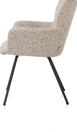 XOOON Sage, armstoel 4-pootjes rough off black - stof Luton - koper^ Armstoelen