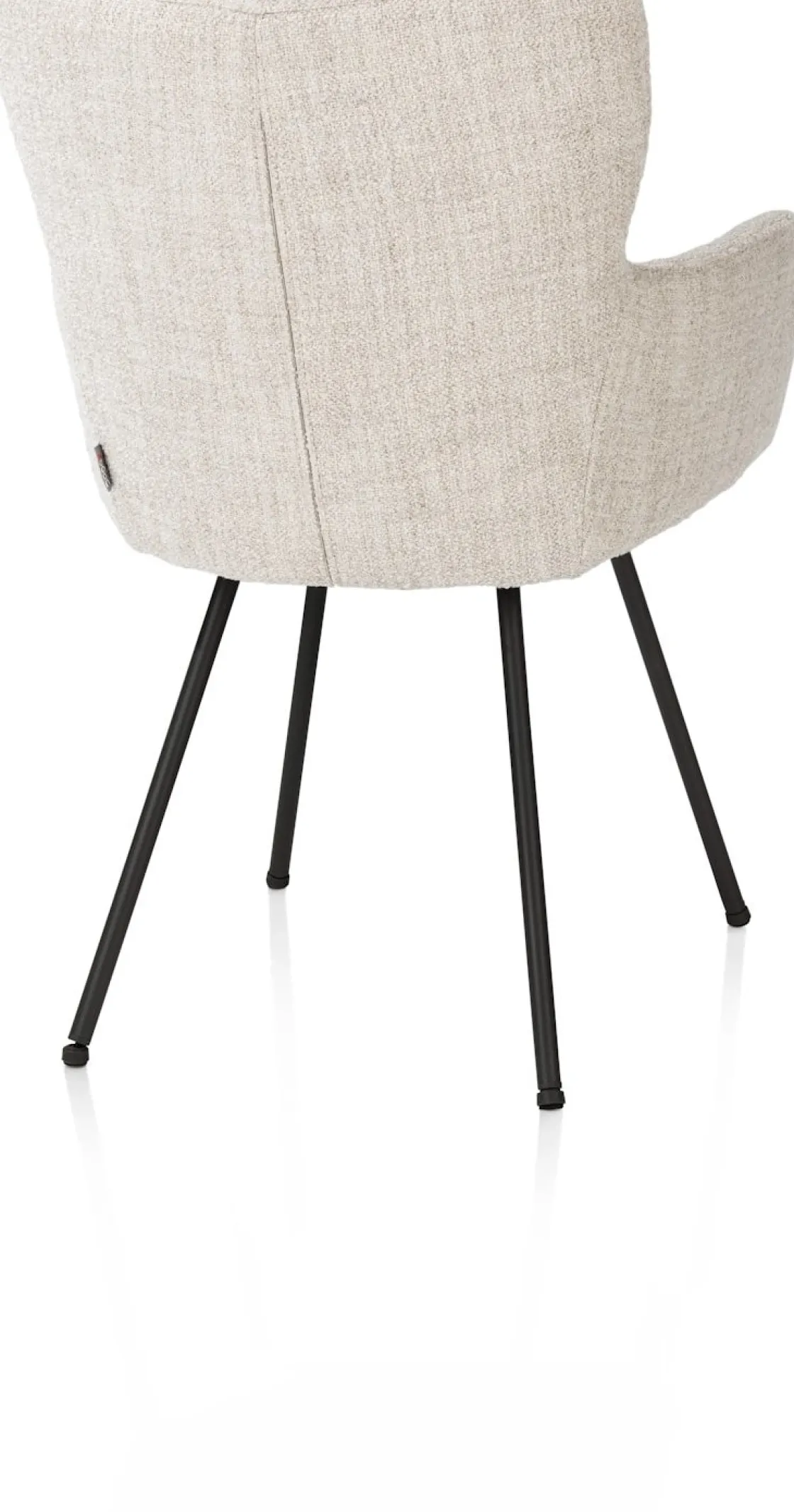 XOOON Sage, armstoel 4-pootjes rough off black - stof Luton - Creme^ Armstoelen