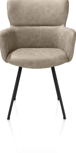 XOOON Sage, armstoel 4-pootjes rough off black - stof Oregon - beige^ Armstoelen
