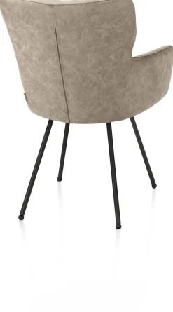XOOON Sage, armstoel 4-pootjes rough off black - stof Oregon - beige^ Armstoelen