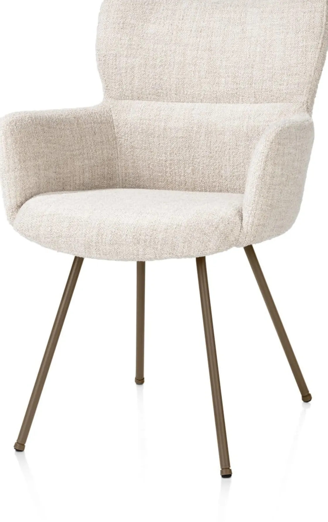 XOOON Sage, armstoel 4-pootjes steelbrown - stof Luton - Creme^ Armstoelen
