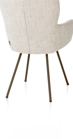 XOOON Sage, armstoel 4-pootjes steelbrown - stof Luton - Creme^ Armstoelen