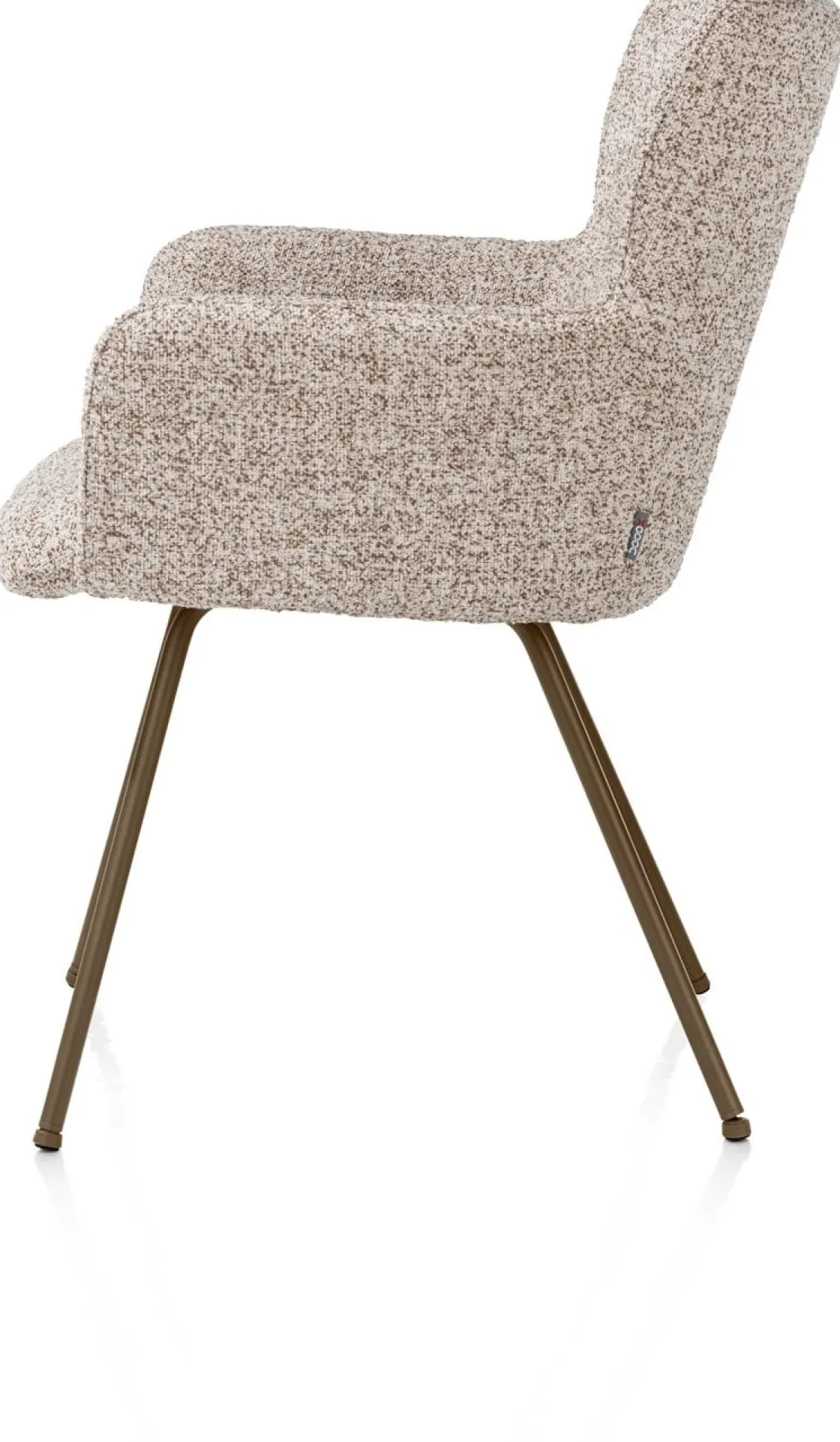XOOON Sage, armstoel 4-pootjes steelbrown - stof Luton - koper^ Armstoelen