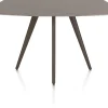 XOOON Saluti, BARTAFEL OVAAL 150 X 105 CM. - 4-POOTJES - STEELBROWN - Lava^ Bartafels