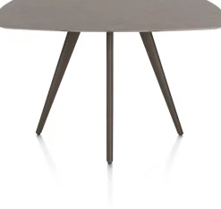 XOOON Saluti, BARTAFEL OVAAL 150 X 105 CM. - 4-POOTJES - STEELBROWN - Lava^ Bartafels