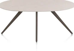 XOOON Saluti, EETKAMERTAFEL ELLIPS 180 X 105 CM. - 4-POOTJES - STEELBROWN - Light sand^ Eettafels