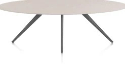 XOOON Saluti, EETKAMERTAFEL ELLIPS 240 X 110 CM. - 4-POOTJES - GRAPHIET - Light sand^ Eettafels