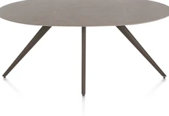 XOOON Saluti, EETKAMERTAFEL ELLIPS 180 X 105 CM. - 4-POOTJES - STEELBROWN - Lava^ Eettafels