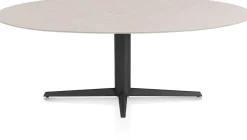 XOOON Saluti, EETKAMERTAFEL ELLIPS 210 X 105 CM. - CENTRALE POOT - ROUGH OFF BLACK - Light sand^ Eettafels