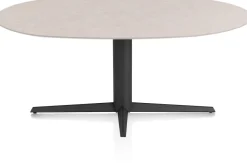XOOON Saluti, EETKAMERTAFEL ELLIPS 180 X 105 CM. - CENTRALE POOT - ROUGH OFF BLACK - Light sand^ Eettafels
