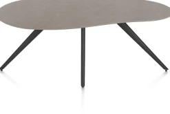 XOOON Saluti, EETKAMERTAFEL ORGANISCH 180 X 120 CM. - 4-POOTJES - ROUGH OFF BLACK - Lava^ Eettafels