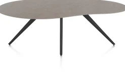 XOOON Saluti, EETKAMERTAFEL ORGANISCH 210 X 120 CM. - 4-POOTJES - ROUGH OFF BLACK - Lava^ Eettafels