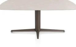 XOOON Saluti, EETKAMERTAFEL OVAAL 180 X 105 CM. - CENTRALE POOT - STEELBROWN - Light sand^ Eettafels