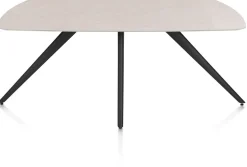 XOOON Saluti, EETKAMERTAFEL OVAAL 180 X 105 CM. - 4-POOTJES - ROUGH OFF BLACK - Light sand^ Eettafels
