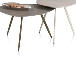 XOOON Salutina, salontafel 68 x 68 cm - 3 pootjes - steelbrown^ Salontafels