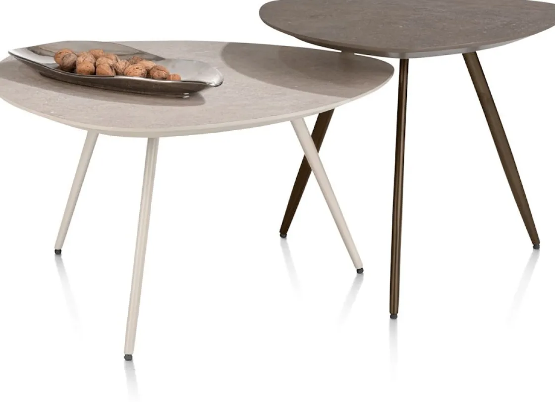 XOOON Salutina, salontafel 53 x 53 cm - 3 pootjes - steelbrown^ Salontafels