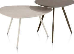XOOON Salutina, salontafel 53 x 53 cm - 3 pootjes - steelbrown^ Salontafels