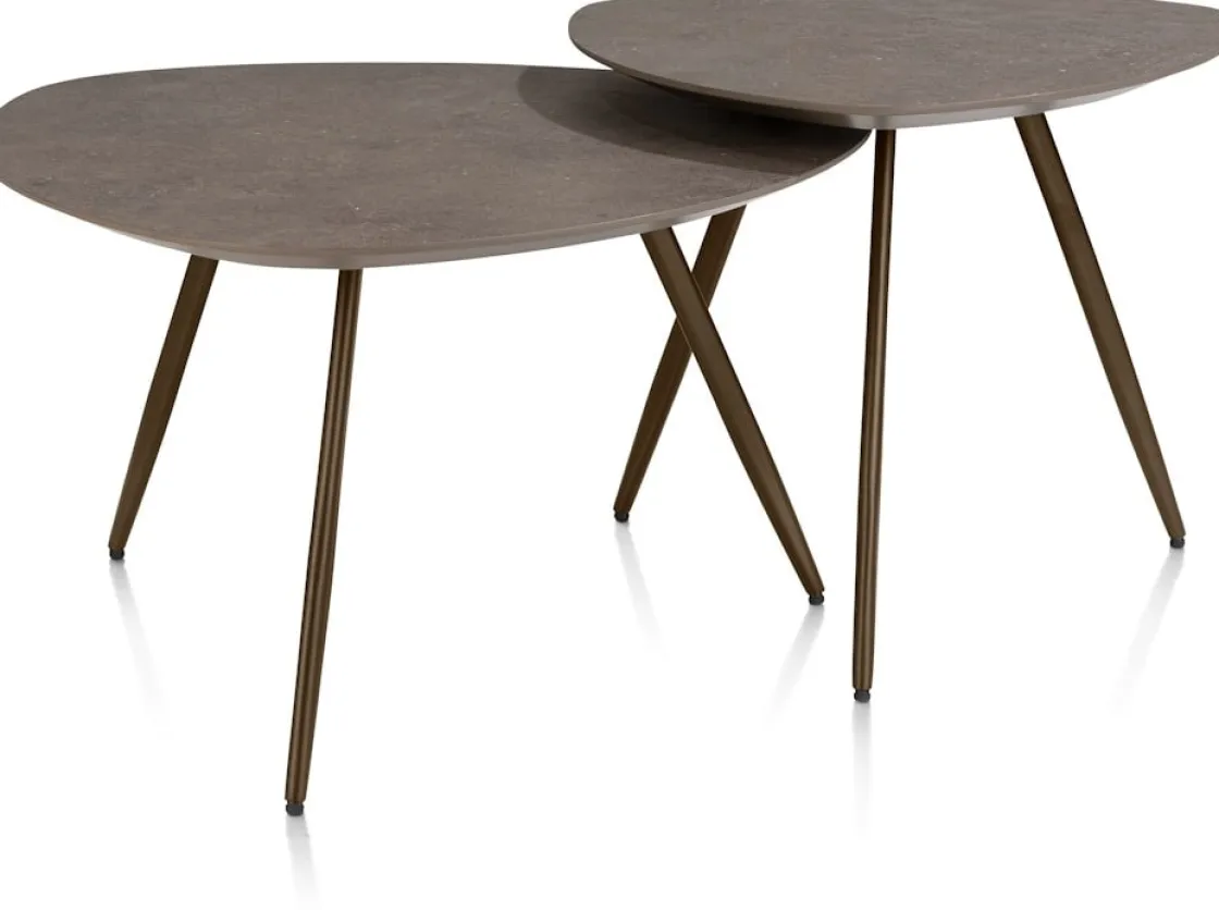 XOOON Salutina, salontafel 53 x 53 cm - 3 pootjes - steelbrown^ Salontafels
