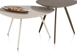 XOOON Salutina, salontafel 68 x 68 cm - 3 pootjes - crème^ Salontafels
