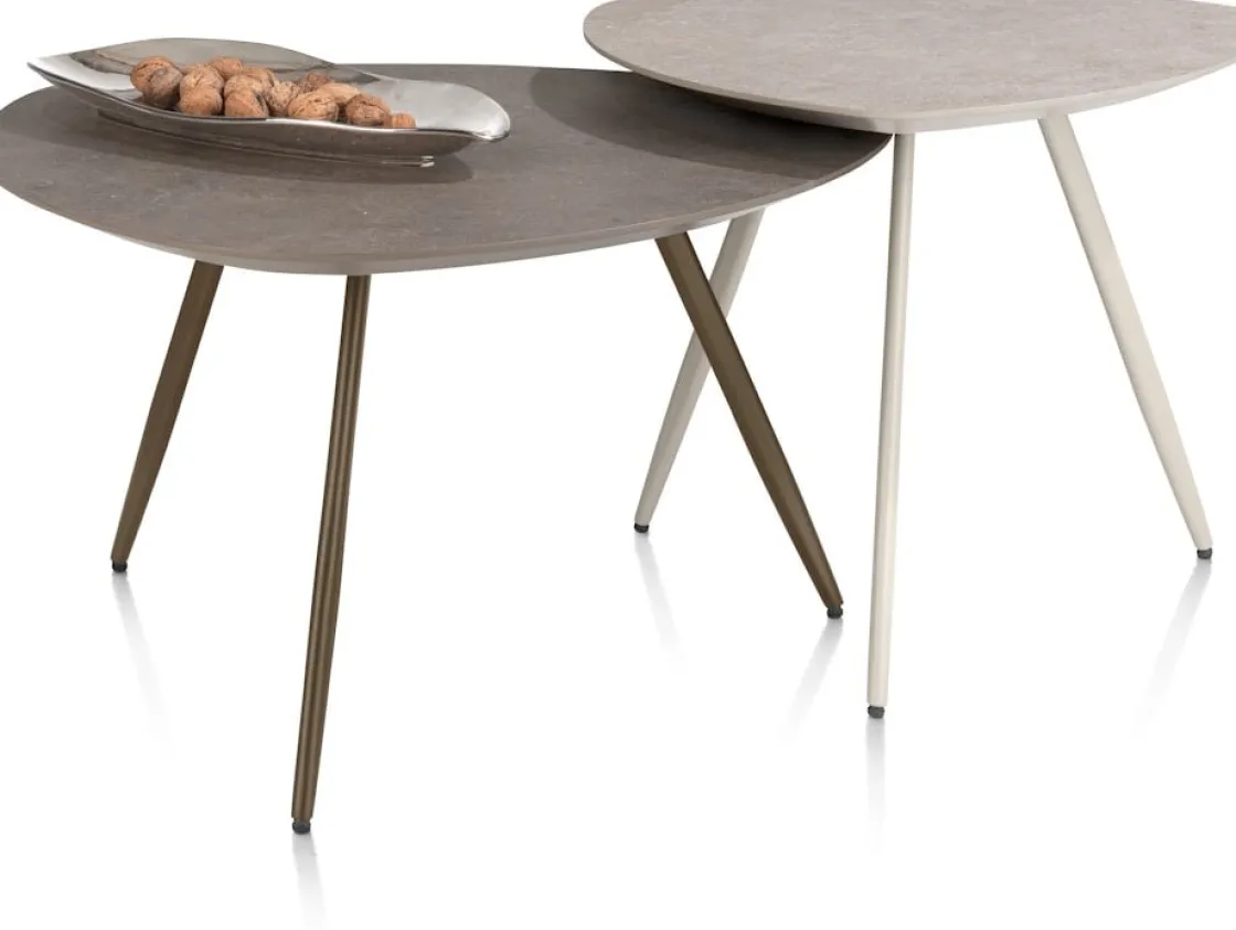 XOOON Salutina, salontafel 53 x 53 cm - 3 pootjes - crème^ Salontafels