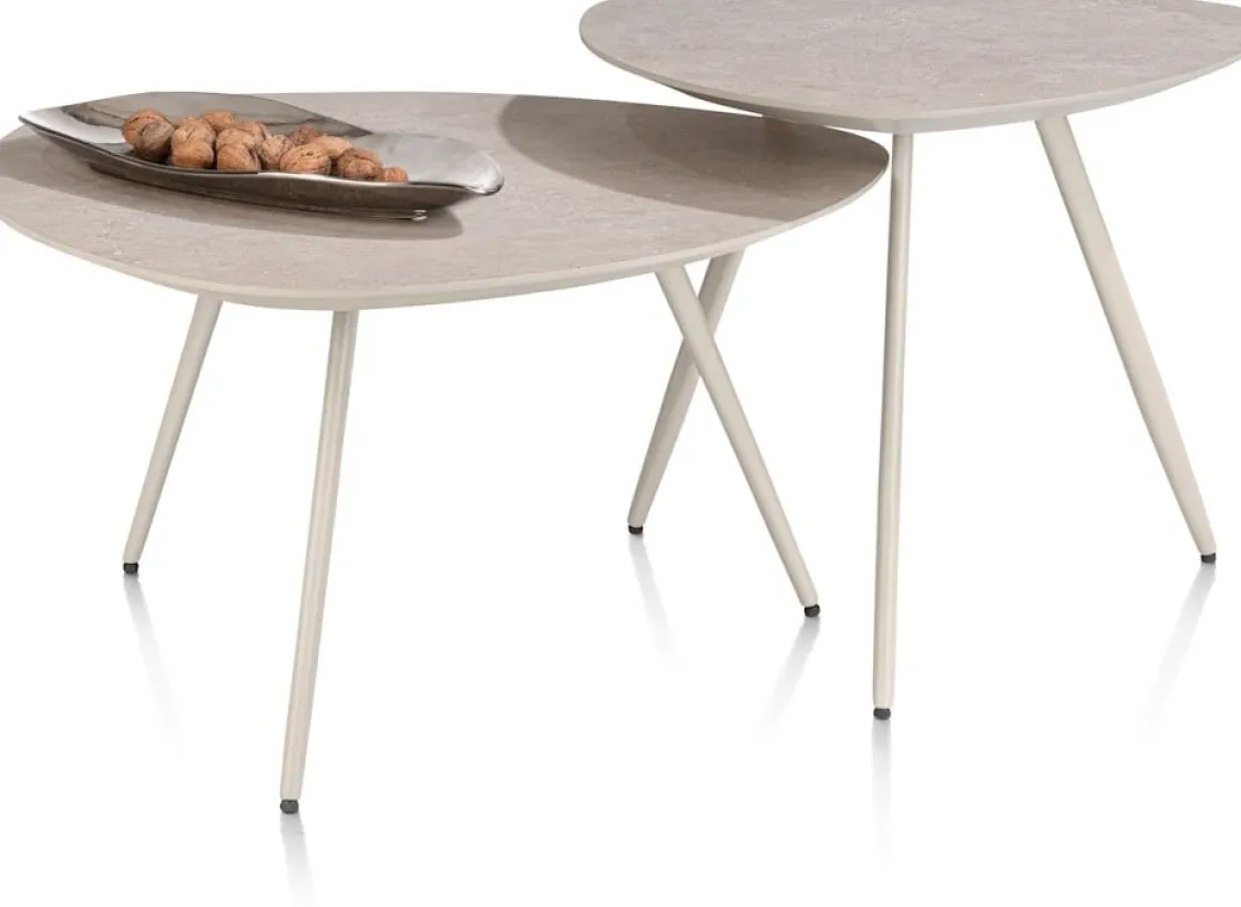 XOOON Salutina, salontafel 53 x 53 cm - 3 pootjes - crème^ Salontafels