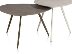 XOOON Salutina, salontafel 53 x 53 cm - 3 pootjes - crème^ Salontafels